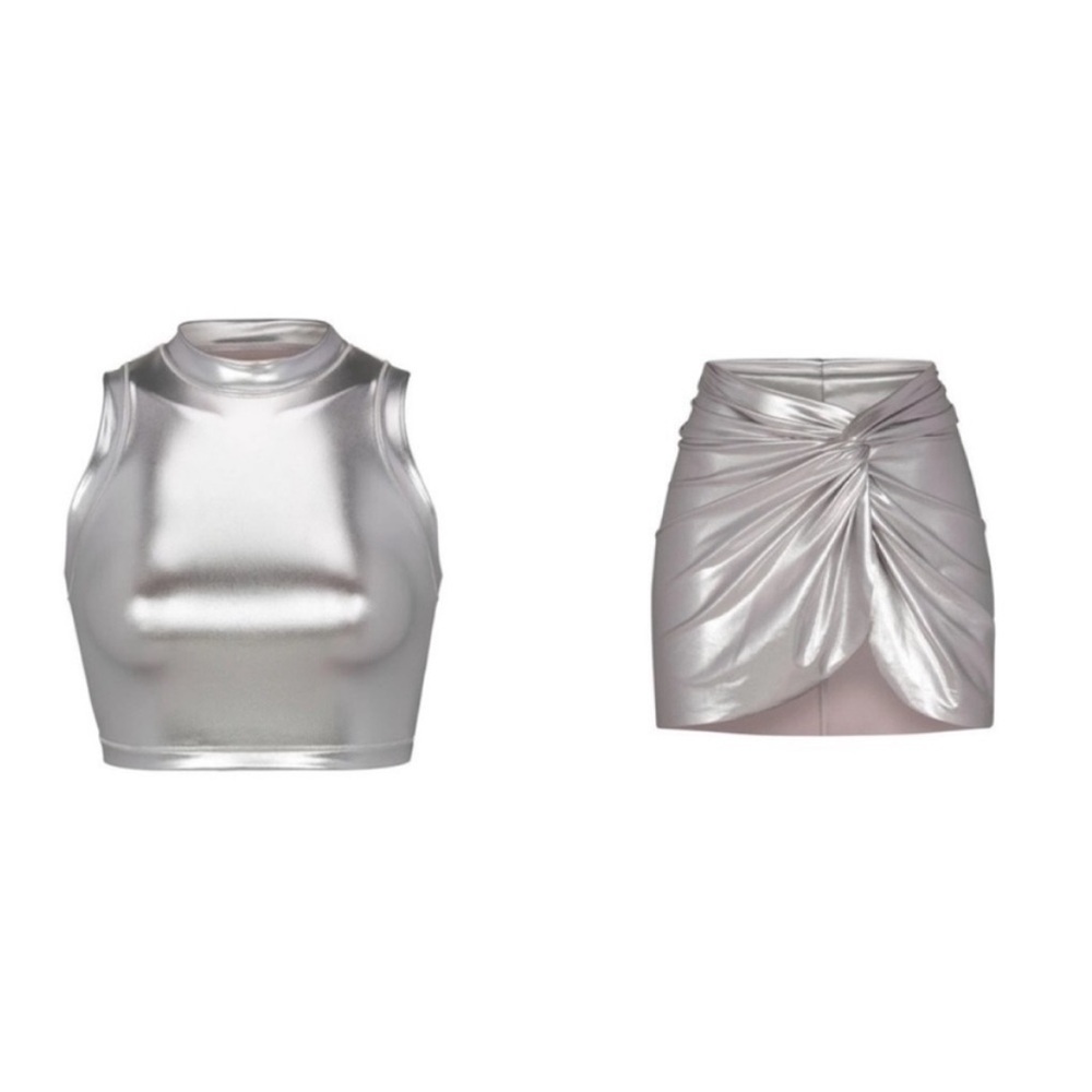 SKIMS Set Swim cover up sarong & mock neck